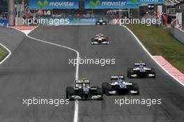09.05.2010 Barcelona, Spain,  Nico Rosberg (GER), Mercedes GP and Rubens Barrichello (BRA), Williams F1 Team  - Formula 1 World Championship, Rd 5, Spanish Grand Prix, Sunday Race