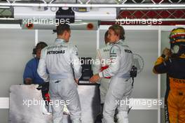 08.05.2010 Barcelona, Spain,  Michael Schumacher (GER), Mercedes GP Petronas, Nico Rosberg (GER), Mercedes GP Petronas - Formula 1 World Championship, Rd 5, Spanish Grand Prix, Saturday Qualifying