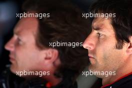 08.05.2010 Barcelona, Spain,  Christian Horner (GBR), Red Bull Racing, Sporting Director, Mark Webber (AUS), Red Bull Racing - Formula 1 World Championship, Rd 5, Spanish Grand Prix, Saturday Practice