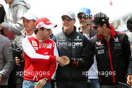 09.05.2010 Barcelona, Spain,  Felipe Massa (BRA), Scuderia Ferrari, Michael Schumacher (GER), Mercedes GP Petronas, Lucas di Grassi (BRA), Virgin Racing - Formula 1 World Championship, Rd 5, Spanish Grand Prix, Sunday