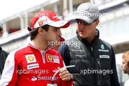 09.05.2010 Barcelona, Spain,  Felipe Massa (BRA), Scuderia Ferrari, Michael Schumacher (GER), Mercedes GP Petronas - Formula 1 World Championship, Rd 5, Spanish Grand Prix, Sunday