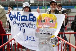 06.05.2010 Barcelona, Spain,  Fans of Nico Rosberg (GER), Mercedes GP Petronas - Formula 1 World Championship, Rd 5, Spanish Grand Prix, Thursday