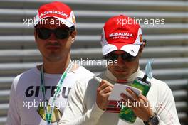 25.06.2010 Valencia, Spain,  Felipe Massa (BRA), Scuderia Ferrari and his brother - Formula 1 World Championship, Rd 9, European Grand Prix, Friday