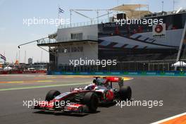25.06.2010 Valencia, Spain,  Jenson Button (GBR), McLaren Mercedes, MP4-25 - Formula 1 World Championship, Rd 9, European Grand Prix, Friday Practice