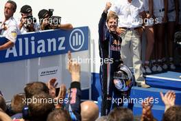 27.06.2010 Valencia, Spain,  Sebastian Vettel (GER), Red Bull Racing - Formula 1 World Championship, Rd 9, European Grand Prix, Sunday Podium