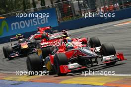 27.06.2010 Valencia, Spain,  Timo Glock (GER), Virgin Racing leads Lucas di Grassi (BRA), Virgin Racing - Formula 1 World Championship, Rd 9, European Grand Prix, Sunday Race