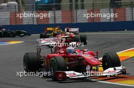 27.06.2010 Valencia, Spain,  Fernando Alonso (ESP), Scuderia Ferrari leads Felipe Massa (BRA), Scuderia Ferrari - Formula 1 World Championship, Rd 9, European Grand Prix, Sunday Race