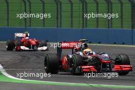 27.06.2010 Valencia, Spain,  Lewis Hamilton (GBR), McLaren Mercedes leads Fernando Alonso (ESP), Scuderia Ferrari - Formula 1 World Championship, Rd 9, European Grand Prix, Sunday Race
