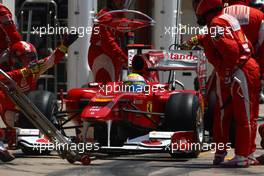 27.06.2010 Valencia, Spain,  Felipe Massa (BRA), Scuderia Ferrari pit stop - Formula 1 World Championship, Rd 9, European Grand Prix, Sunday Race