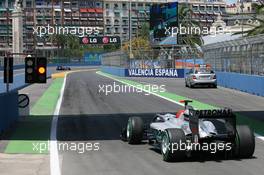 27.06.2010 Valencia, Spain,  Michael Schumacher (GER), Mercedes GP Petronas awaits to leave the pit lane - Formula 1 World Championship, Rd 9, European Grand Prix, Sunday Race