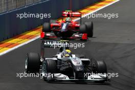 27.06.2010 Valencia, Spain,  Nico Rosberg (GER), Mercedes GP Petronas leads Lucas di Grassi (BRA), Virgin Racing - Formula 1 World Championship, Rd 9, European Grand Prix, Sunday Race
