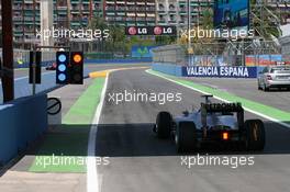 27.06.2010 Valencia, Spain,  Michael Schumacher (GER), Mercedes GP Petronas awaits to leave the pit lane - Formula 1 World Championship, Rd 9, European Grand Prix, Sunday Race