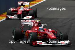 27.06.2010 Valencia, Spain,  Fernando Alonso (ESP), Scuderia Ferrari, F10 leads Felipe Massa (BRA), Scuderia Ferrari, F10 - Formula 1 World Championship, Rd 9, European Grand Prix, Sunday Race