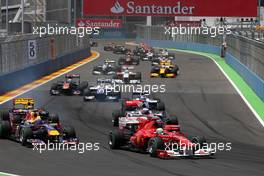 27.06.2010 Valencia, Spain,  Felipe Massa (BRA), Scuderia Ferrari leads Mark Webber (AUS), Red Bull Racing - Formula 1 World Championship, Rd 9, European Grand Prix, Sunday Race