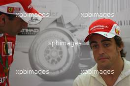 26.06.2010 Valencia, Spain,  Marc Gene (ESP), Test Driver, Scuderia Ferrari and Fernando Alonso (ESP), Scuderia Ferrari - Formula 1 World Championship, Rd 9, European Grand Prix, Saturday Practice
