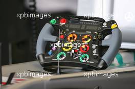 26.06.2010 Valencia, Spain,  Michael Schumacher (GER), Mercedes GP Petronas steering wheel - Formula 1 World Championship, Rd 9, European Grand Prix, Saturday Practice