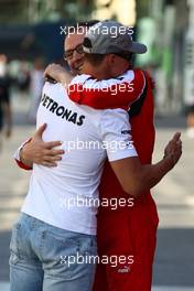 24.06.2010 Valencia, Spain,  Michael Schumacher (GER), Mercedes GP Petronas and Stefano Domenicali (ITA) Ferrari General Director - Formula 1 World Championship, Rd 9, European Grand Prix, Thursday