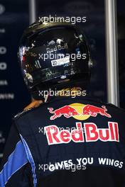 09.07.2010 Silverstone, England,  Sebastian Vettel (GER), Red Bull Racing with a new helmet - Formula 1 World Championship, Rd 10, British Grand Prix, Friday Practice