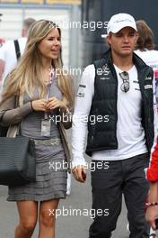 09.07.2010 Silverstone, England,  Vivian Sibold the girlfriend of Nico Rosberg (GER) and Nico Rosberg (GER), Mercedes GP Petronas - Formula 1 World Championship, Rd 10, British Grand Prix, Friday