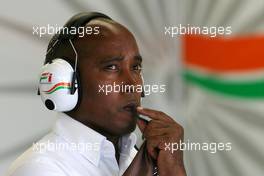 09.07.2010 Silverstone, England,  Anthony Hamilton (GBR), father of Lewis Hamilton (GBR), McLaren Mercedes and manager of Paul di Resta (GBR), Test Driver, Force India F1 Team  - Formula 1 World Championship, Rd 10, British Grand Prix, Friday Practice