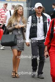 09.07.2010 Silverstone, England,  Vivian Sibold the girlfriend of Nico Rosberg (GER) and Nico Rosberg (GER), Mercedes GP Petronas - Formula 1 World Championship, Rd 10, British Grand Prix, Friday