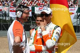 11.07.2010 Silverstone, England,  Adrian Sutil (GER), Force India F1 Team - Formula 1 World Championship, Rd 10, British Grand Prix, Sunday Pre-Race Grid