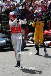 11.07.2010 Silverstone, England,  Jenson Button (GBR), McLaren Mercedes  - Formula 1 World Championship, Rd 10, British Grand Prix, Sunday Podium