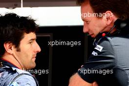 10.07.2010 Silverstone, England,  Mark Webber (AUS), Red Bull Racing, Christian Horner (GBR), Red Bull Racing, Sporting Director - Formula 1 World Championship, Rd 10, British Grand Prix, Saturday Practice