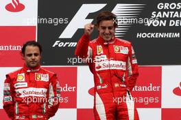 25.07.2010 Hockenheim, Germany,  Felipe Massa (BRA), Scuderia Ferrari, Fernando Alonso (ESP), Scuderia Ferrari - Formula 1 World Championship, Rd 11, German Grand Prix, Sunday Podium