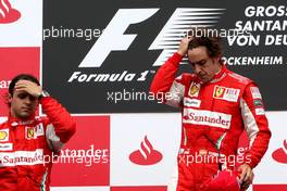 25.07.2010 Hockenheim, Germany,  Felipe Massa (BRA), Scuderia Ferrari, Fernando Alonso (ESP), Scuderia Ferrari - Formula 1 World Championship, Rd 11, German Grand Prix, Sunday Podium
