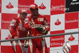 25.07.2010 Hockenheim, Germany,  Fernando Alonso (ESP), Scuderia Ferrari and Felipe Massa (BRA), Scuderia Ferrari - Formula 1 World Championship, Rd 11, German Grand Prix, Sunday Podium