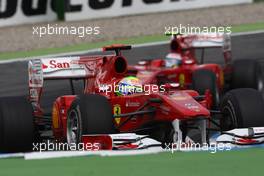 25.07.2010 Hockenheim, Germany,  Felipe Massa (BRA), Scuderia Ferrari leads Fernando Alonso (ESP), Scuderia Ferrari - Formula 1 World Championship, Rd 11, German Grand Prix, Sunday Race