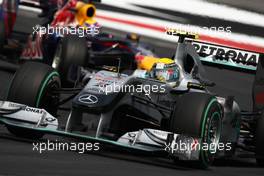 25.07.2010 Hockenheim, Germany,  Nico Rosberg (GER), Mercedes GP Petronas leads Mark Webber (AUS), Red Bull Racing - Formula 1 World Championship, Rd 11, German Grand Prix, Sunday Race