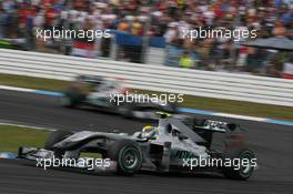 25.07.2010 Hockenheim, Germany,  Nico Rosberg (GER), Mercedes GP Petronas leads Michael Schumacher (GER), Mercedes GP Petronas - Formula 1 World Championship, Rd 11, German Grand Prix, Sunday Race