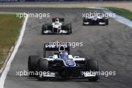 25.07.2010 Hockenheim, Germany,  Rubens Barrichello (BRA), Williams F1 Team leads Pedro de la Rosa (ESP), BMW Sauber F1 Team - Formula 1 World Championship, Rd 11, German Grand Prix, Sunday Race