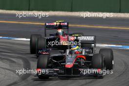 25.07.2010 Hockenheim, Germany,  Adrian Sutil (GER), Force India F1 Team, VJM-02, Jaime Alguersuari (ESP), Scuderia Toro Rosso, STR05 - Formula 1 World Championship, Rd 11, German Grand Prix, Sunday Race