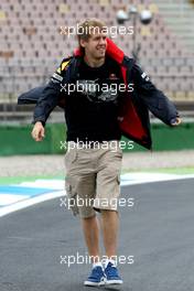 22.07.2010 Mannheim, Germany,  Sebastian Vettel (GER), Red Bull Racing walks the track - Formula 1 World Championship, Rd 11, German Grand Prix, Thursday