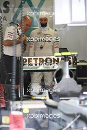 30.07.2010 Budapest, Hungary,  Jock Clear (GBR), Mercedes GP Petronas, Senior Race Engineer, Nico Rosberg (GER), Mercedes GP Petronas - Formula 1 World Championship, Rd 12, Hungarian Grand Prix, Friday Practice