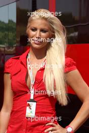 30.07.2010 Budapest, Hungary,  A lady in the paddock - Formula 1 World Championship, Rd 12, Hungarian Grand Prix, Friday