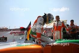 01.08.2010 Budapest, Hungary,  Adrian Sutil (GER), Force India F1 Team - Formula 1 World Championship, Rd 12, Hungarian Grand Prix, Sunday Pre-Race Grid