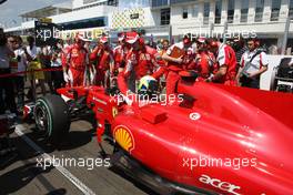 01.08.2010 Budapest, Hungary,  Felipe Massa (BRA), Scuderia Ferrari - Formula 1 World Championship, Rd 12, Hungarian Grand Prix, Sunday Pre-Race Grid