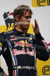 01.08.2010 Budapest, Hungary,  3rd place for Sebastian Vettel (GER), Red Bull Racing - Formula 1 World Championship, Rd 12, Hungarian Grand Prix, Sunday Podium