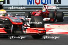 01.08.2010 Budapest, Hungary,  Lewis Hamilton (GBR), McLaren Mercedes leads Felipe Massa (BRA), Scuderia Ferrari - Formula 1 World Championship, Rd 12, Hungarian Grand Prix, Sunday Race