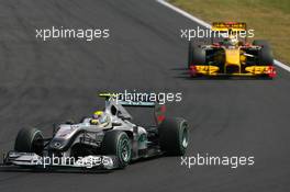 01.08.2010 Budapest, Hungary,  Nico Rosberg (GER), Mercedes GP Petronas leads Robert Kubica (POL), Renault F1 Team - Formula 1 World Championship, Rd 12, Hungarian Grand Prix, Sunday Race