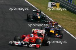 01.08.2010 Budapest, Hungary,  Fernando Alonso (ESP), Scuderia Ferrari leading Sebastian Vettel (GER), Red Bull Racing - Formula 1 World Championship, Rd 12, Hungarian Grand Prix, Sunday Race