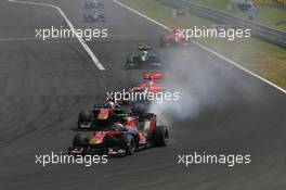 01.08.2010 Budapest, Hungary,  Jaime Alguersuari (ESP), Scuderia Toro Rosso engine blew - Formula 1 World Championship, Rd 12, Hungarian Grand Prix, Sunday Race