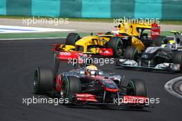 01.08.2010 Budapest, Hungary,  Lewis Hamilton (GBR), McLaren Mercedes leads Nico Rosberg (GER), Mercedes GP Petronas - Formula 1 World Championship, Rd 12, Hungarian Grand Prix, Sunday Race