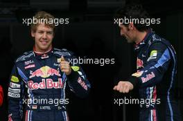 31.07.2010 Budapest, Hungary,  Sebastian Vettel (GER), Red Bull Racing and Mark Webber (AUS), Red Bull Racing - Formula 1 World Championship, Rd 12, Hungarian Grand Prix, Saturday Qualifying