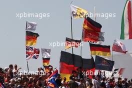 01.08.2010 Budapest, Hungary,  flags in the crowd - Formula 1 World Championship, Rd 12, Hungarian Grand Prix, Sunday