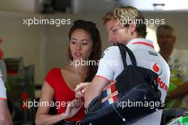 01.08.2010 Budapest, Hungary,  Jenson Button (GBR), McLaren Mercedes, Jessica Michibata (JPN) girlfriend of Jenson Button (GBR) - Formula 1 World Championship, Rd 12, Hungarian Grand Prix, Sunday